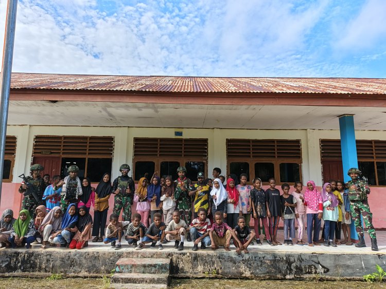 Satgas Pamtas RI-PNG Yonif 763/SBA Siap Sambut Hut RI Ke-80 Bersama Masyarakat