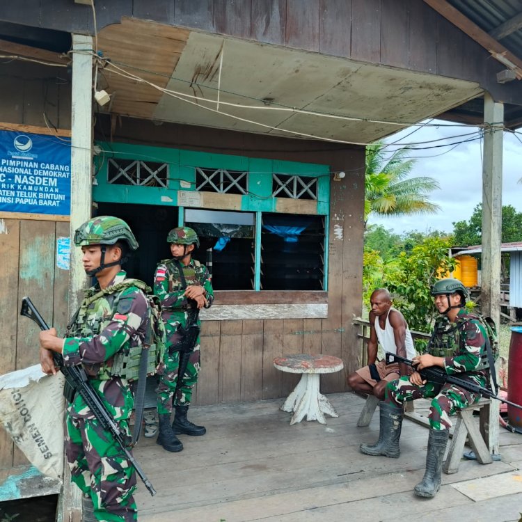 Satgas Yonif 642/Kapuas Pos Kamundan Laksanakan Komsos dengan Masyarakat Kamundan