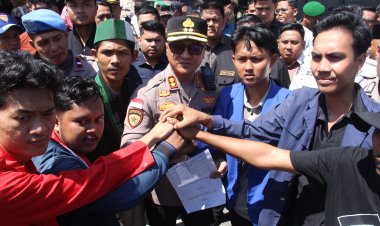 Aksi Damai Mahasiswa Berlangsung Humanis di Bengkalis